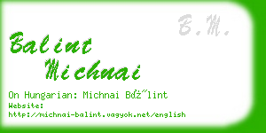 balint michnai business card